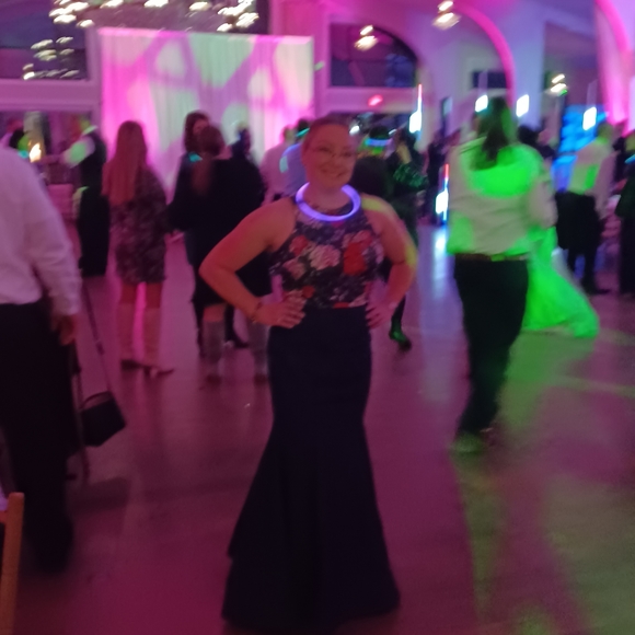 La Femme Two Piece Denim Gown - Picture 6 of 6